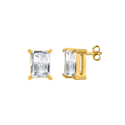 Mini Baguette CZ Studs in gold