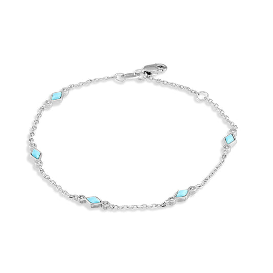 Turquoise Enamel Station Bracelet