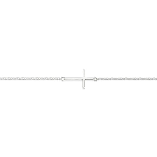 Fine Flat Cross Bracelet