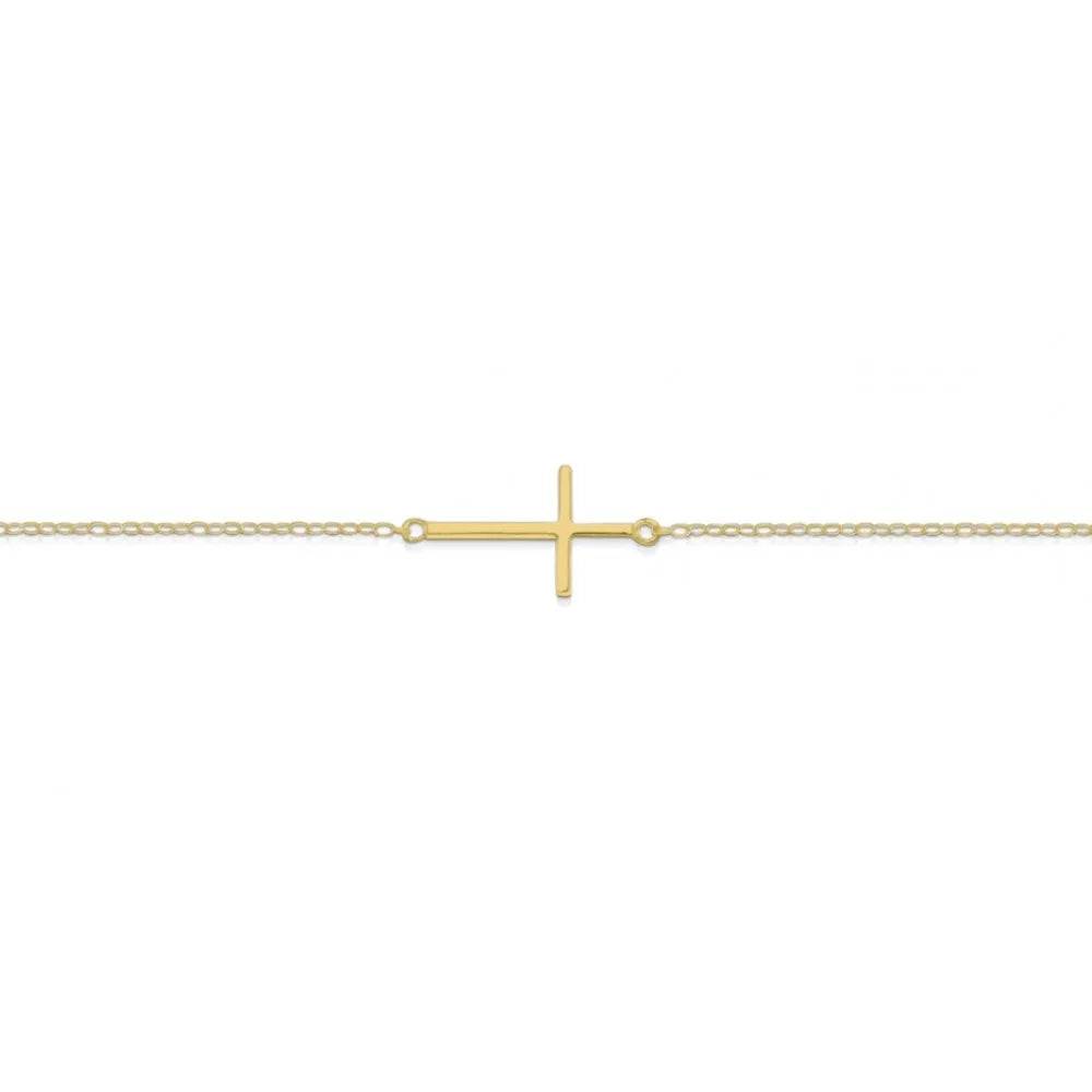 Fine Flat Cross Bracelet