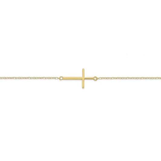 Fine Flat Cross Bracelet