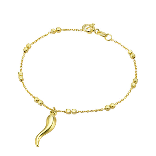 Fine cornicello charm bracelet